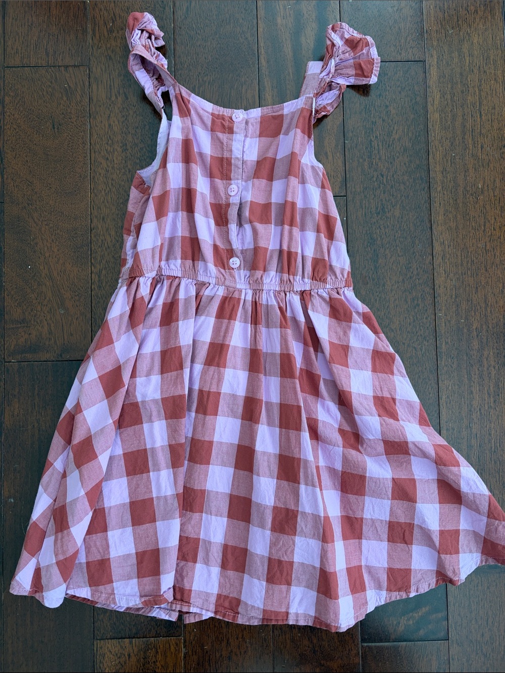 jumping beans Lavendar and Rust Gingham Ruffle-Strap Sundress